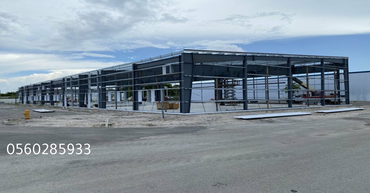 تركيب هنجر حديد لتخزين المعدات والآلات الثقيلة